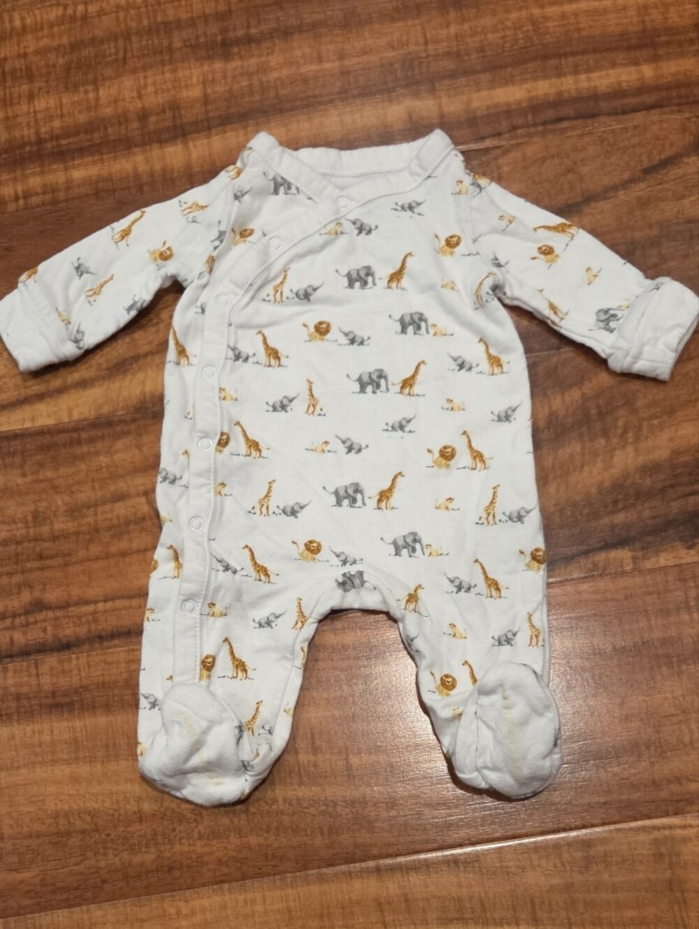 Janie and Jack EUC Newborn Jungle Animal Print Footie Romper